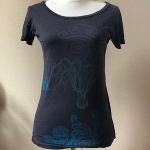 Hand printed 100% organic cotton Octopus tee - M